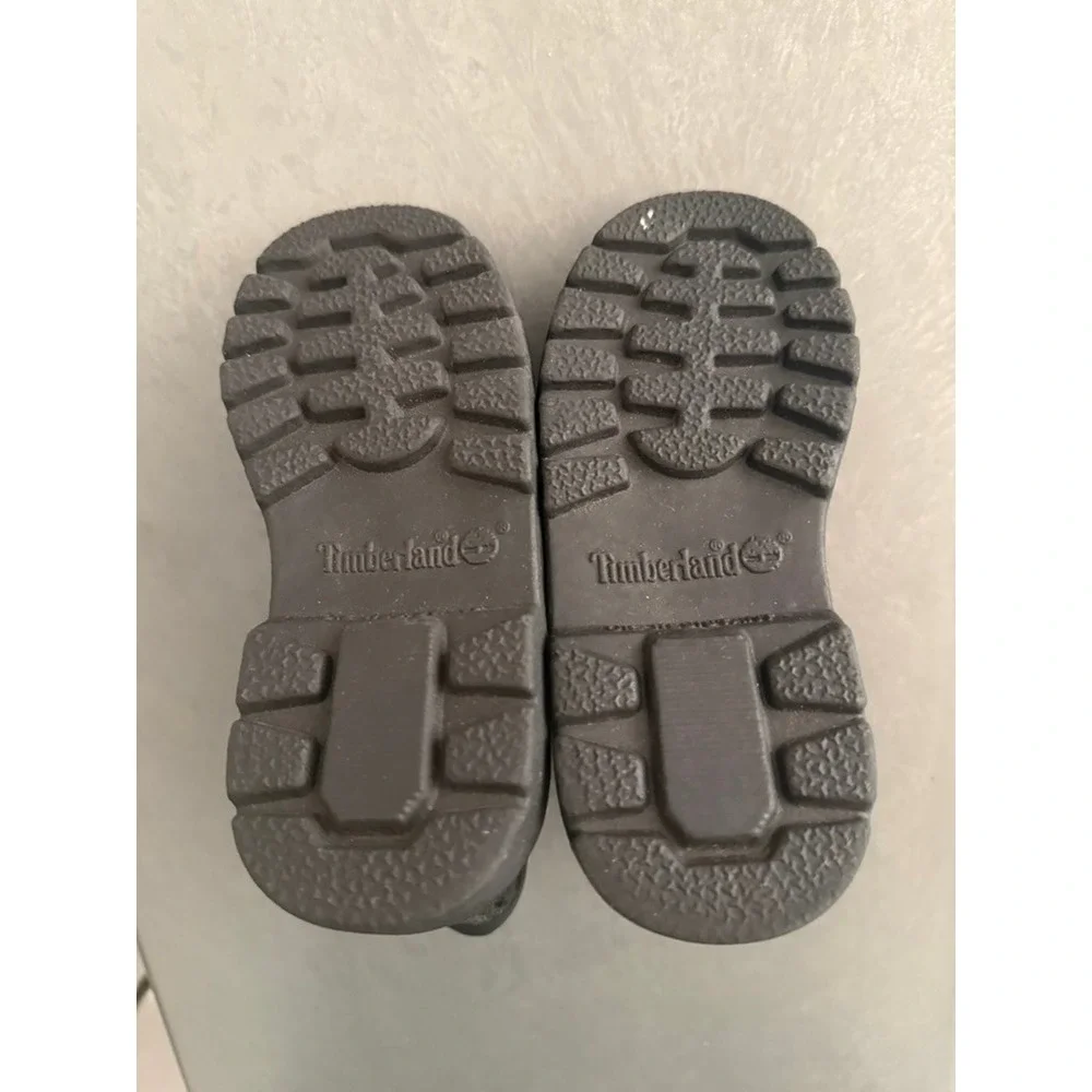 Timberland Kids Black Leather Lace-Up Boots Size 8.5